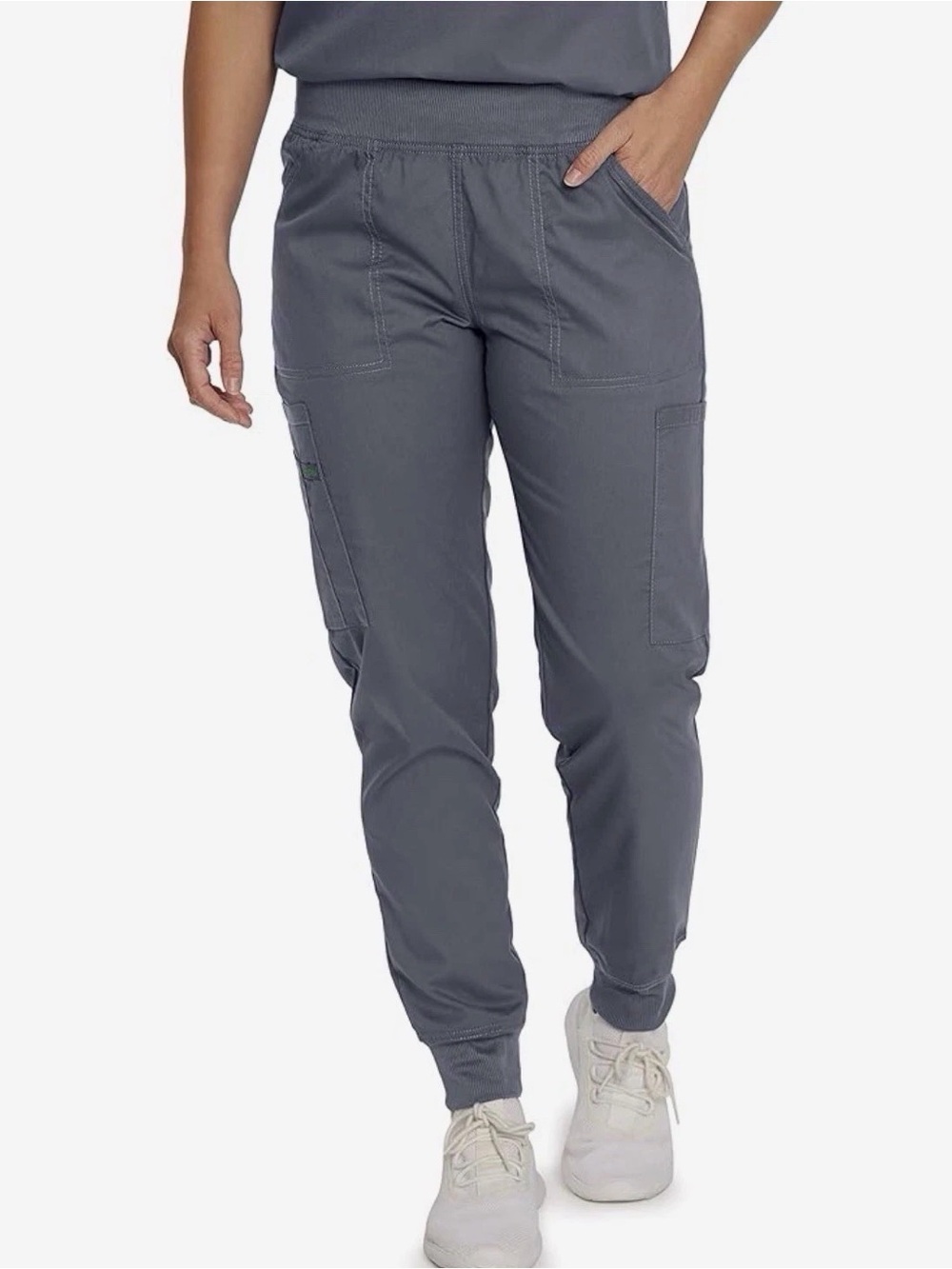 Landau Proflex Modern Fit Comfort Stretch Scrub Pants Gray 4-Pocket Petite Sz 2X